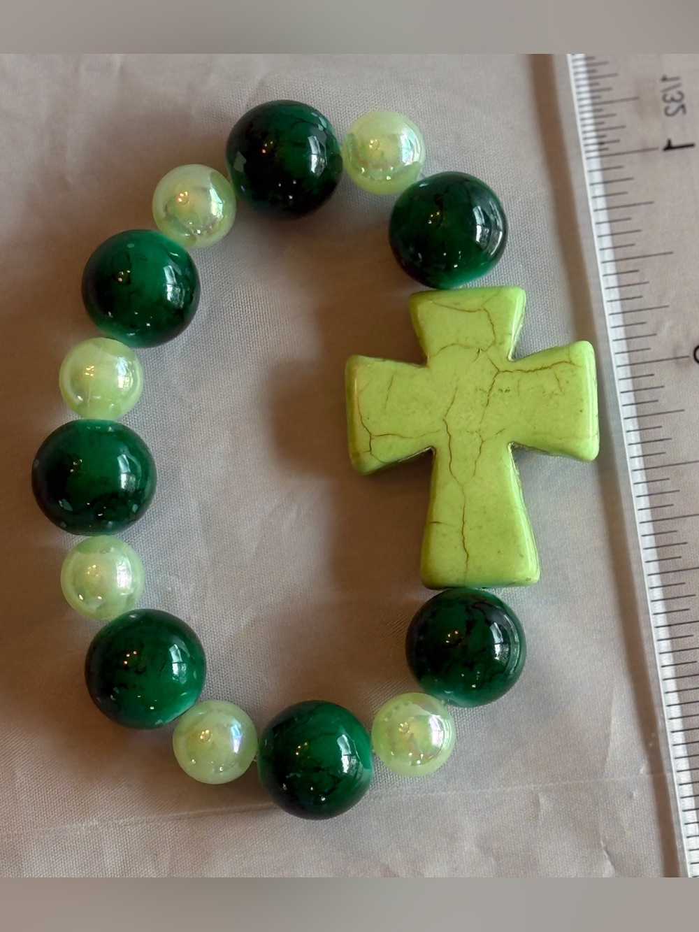 Handmade Beaded Cross Stretch Bracelets Choice of 5 Colors BTJ - Picture 2 of 7